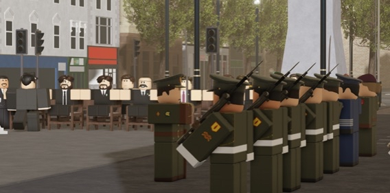 Oglaigh na hEireann members in formation at the ceremony